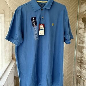 IZOD Men's Polo Shirt in Blue with Yellow Logo